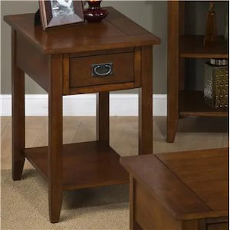 Chairside Table with 1 Drawer and 1 Shelf